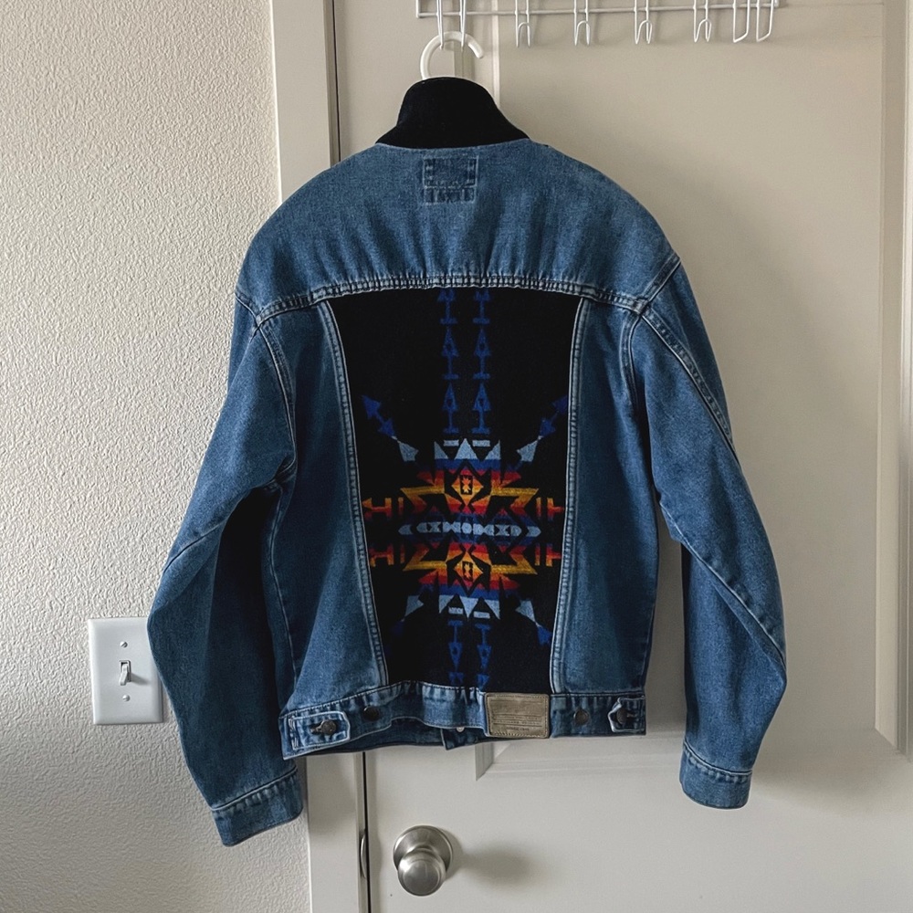 PENDLETON Vintage Denim Jacket Wool Navajo